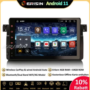 9" 64GB Android 11 GPS Autoradio DAB+ CarPlay SWC für BMW 3er E46 Rover 75 MG ZT - Bild 1 von 13