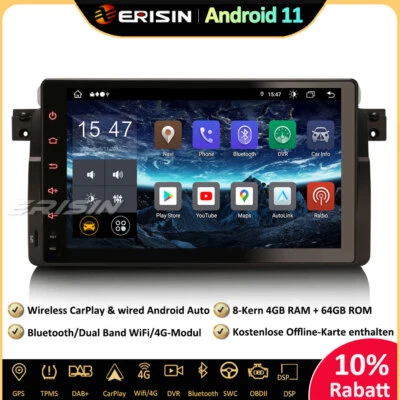 9" 64GB Android 11 GPS Autoradio DAB+ CarPlay SWC für BMW 3er E46 Rover 75 MG ZT - Bild 1 von 4