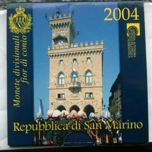 San Marino 2004 Official Mint Set of 9 Coins,With Silver Coin - Picture 1 of 3