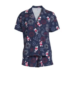 Way to Celebrate Women's Americana Shorty Pajama Set Patriotic Fireworks Size L - Picture 1 of 4