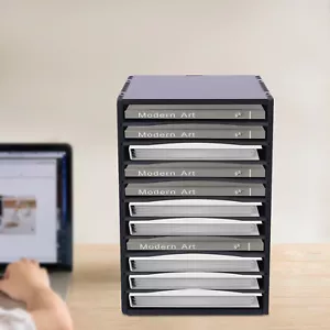 Vertical Desktop Sorter 11 Compartment Wooden Office Desk File Holder Organizer - Picture 1 of 14