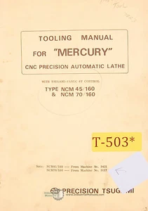 Tsugami Mercury NCM, 6T control, Lathe Tooling Manual Year (1980) - Picture 1 of 1