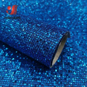Plaid Sequin Glitter Fabric PU Leather For Sewing Clothing Packing Bag DIY - Picture 1 of 27