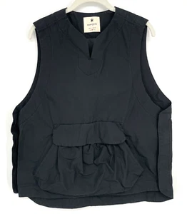 Snow Peak men's M Camping Vest black kangaroo pocket Japan side button closure - Picture 1 of 9