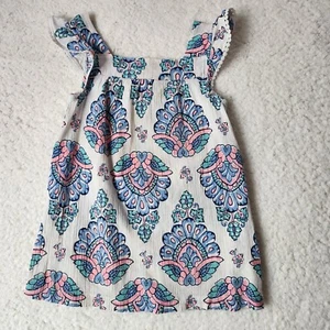 Carter's Dress Girls 4t Floral Teal Pink Blue Sundress Gauze Boho Baby Vacation - Picture 1 of 3
