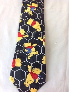 Winnie The Pooh Disney Honey Pot Bear Black Mens Necktie Neck Tie Silk - Picture 1 of 5