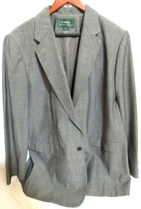 Lauren Ralph Lauren Womens Gray Lined Blazer Jacket Rayon/Wool SZ 18W NWOT - Picture 1 of 9