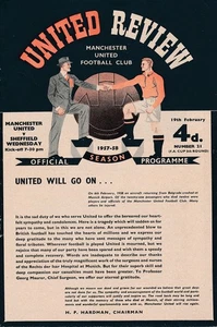MANCHESTER UNITED v Sheffield Wednesday (FA Cup) 1958 - Blank team page & Token! - Imagen 1 de 1