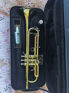 Trompete Blechblasinstrument mit Mundstück und Koffer - Bild 1 von 6