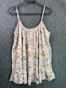 Blumendruck Damen Tank Top Medium Polyester Rüschensaum Spaghetti - Bild 1 von 13