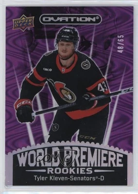 2023 Upper Deck Ovation World Premiere Purple /65 Tyler Kleven #WP-23 Rookie RC - Image 1 of 2