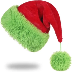 Personalizado Rojo Borgoña Negro Peluche Papá Noel Sombrero Adultos Navidad Año Nuevo Prendas para la cabeza - Imagen 1 de 6