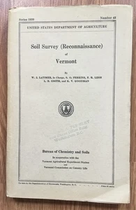 SOIL SURVEY OF VERMONT 1930 / USDA Book w Large 2 Part VT MAP - Picture 1 of 11