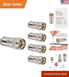 5er-Pack UHF-Stecker PL-259 Stecker - Ideal für Amateurfunk & Rundfunk - Bild 1 von 8