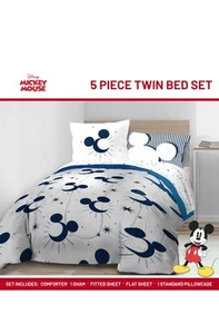 Jay Franco Disney Mickey Mouse Twin Comforter Set 5 Piece Sheet Pillow - Picture 1 of 3