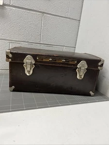 VINTAGE SOLID LEATHER TOOL CASE BRIEFCASE SEC STATE ELECTRICITY COMMISSION VIC - Picture 1 of 8