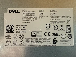 Dell 9020 / 7020 / T1700 / T3620 365W HU365EM-00 Power Supply 07VK45 - Afbeelding 1 van 10