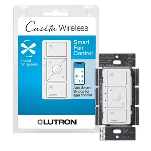 Caseta Smart Fan Speed Control, for Pull Chain Fans/Single Pole, White - Picture 1 of 1