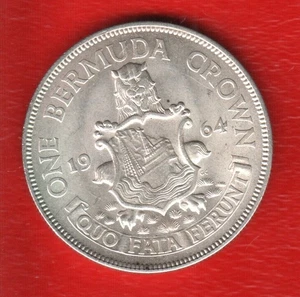BERMUDA 1964 ONE CROWN SILBERMÜNZE **AUSWAHL BRILLANT BANKFRISCH - Bild 1 von 2