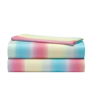 3 Piece Sheet Set, Including Top Sheet, Fitted Sheet and Pillow Case, Rainbow... - Picture 1 of 5