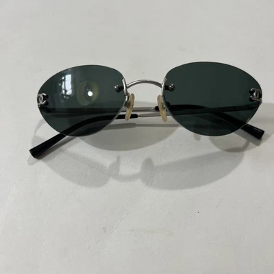 Gafas de sol Chanel 4003 vintage sin montura c.103/71 53-19 130 marco plateado Foto 1 de 4