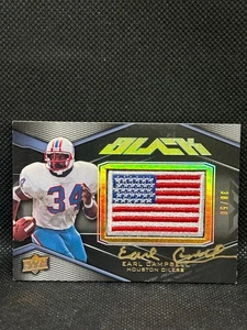 2009 Upper Deck UD Black Earl Campbell #45 Flag Patch Auto /50 On Card GOLD - Picture 1 of 2