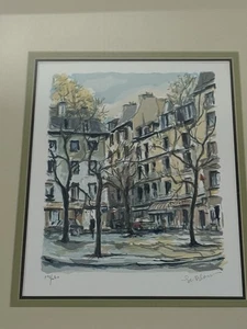 Serigrafía firmada por el artista francés Le Blanc "PLACE DE LA CONTRESCARPE" - Imagen 1 de 6