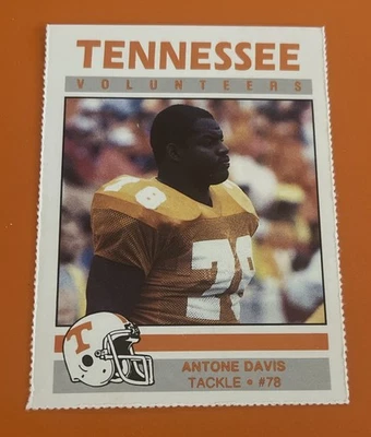 ANTONE DAVIS / 1989 TENNESSEE VOLS /KERN’S BREAD FOOTBALL CARD / SUPER RARE VOL - Image 1 of 2