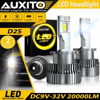 AUXITO LED Headlight Bulb D2S D2R High Low Beam HID Xenon Conversion Kit 20000LM - Image 1 of 4