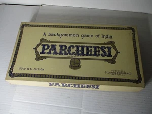Juego de mesa completo vintage 1959 Parcheesi Gold Seal Edition Selchow and Righter - Imagen 1 de 10