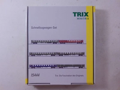 »MINITRIX 15444 N DC · SCHNELLZUG WAGENSET DER DB  6-TEILIG · OVP« - Bild 1 von 3