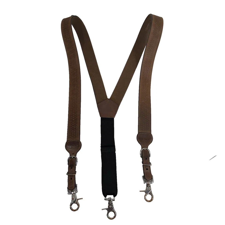 Nocona Western Men’s Size XL Suspenders Leather Basketweave Brown N8512444 - Image 1 of 4