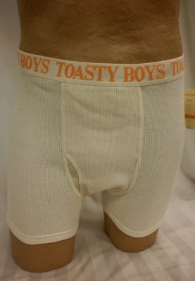 Calzoncillo Boxer Térmico Gofre Orgánico Toasty Boys Natural Mediano Nuevo con Etiquetas #1397A Foto 1 de 4