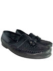 Men's Size 11M Giorgio Butini Newark Loafers Black Leather Tassles