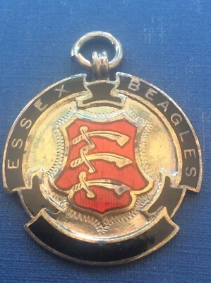 1956 Silver Medal Watch Fob Essex Beagles Athletic 1stSenior High Jump W Jackson - Image 1 of 3