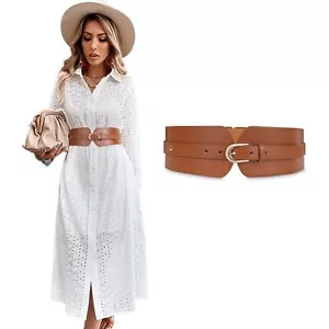 Womens Wide Elastic Waist Belt for Dress Ladies Stretch Cinch Belt for Women - Picture 1 of 6