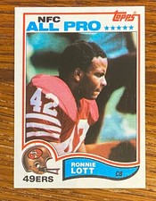 1982 TOPPS FOOTBALL RONNIE LOTT ROOKIE CARD #486 SAN FRANCISCO 49ERS NMT
