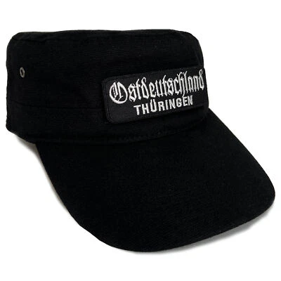 NO FACE NO NAME Army Cap Ostdeutschland Thüringen in schwarz Military Basecap Kappe DDR Ossi