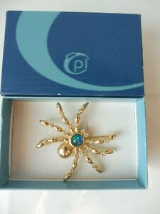 Beautiful Pin/Brooch Spider, Gold Plated IN A Gift Box Pierre Lang