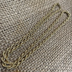 Vintage Monet Extra Long Gold Tone Heavy Thick Twisted Rope Chain Necklace 30” - Picture 1 of 6