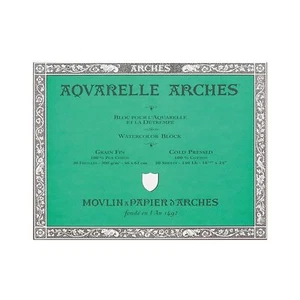Arches Aquarelle Watercolor Block 140 lb. Cold Press 18 in. x 24 in. - Picture 1 of 4