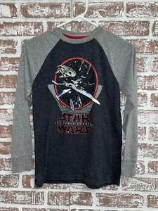 Star Wars The Force Awakens Long Sleeve Baseball Retro T-shirt Youth sz L10/12 - Picture 1 of 5