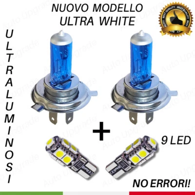 COPPIA LAMPADINE H4 EFFETTO LED XENO + 2 LUCI DI POSIZIONE A 9 LED CANBUS - Immagine 1 di 3
