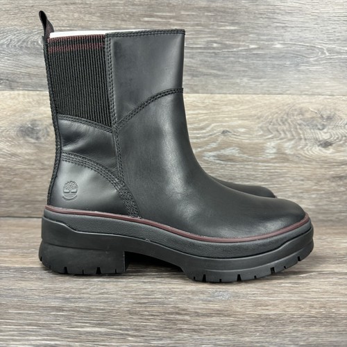 Stivali alla moda Timberland donna Malynn impermeabili con cerniera laterale neri 6 5 grana piena