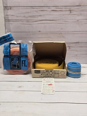 Lote Mixto de Correas para Silla Sears 1" Y Sin Marca 2" Azul Naranja Y Amarillo De Colección Foto 1 de 4