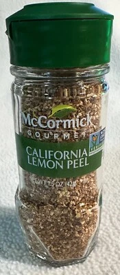 McCormick Gourmet California Lemon Peel SEALED New Spice Glass Jar BB Oct 2024 - Image 1 of 4