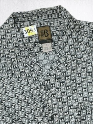 Vintage Bruno Short Sleeve Shirts Men Size Large Geometric 100% Silk Camp - Image 1 of 4