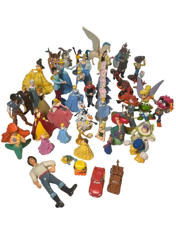Lot Of 50 Disney Plastic  PVC Figures Toys Cake Toppers Pixar Cinderella Frozen Cover