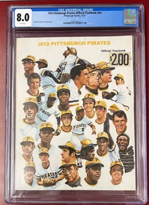 CGC 8.0 1973 MLB Year Book Pittsburgh Pirates Roberto Clemente HIGHEST GRADED - Picture 1 of 3