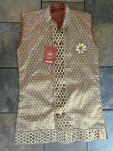 Blusa para mujer talla S (6) tela brillante de cobre estampado bonito sin mangas - Imagen 1 de 11